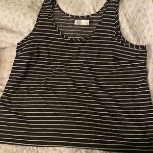 Time and Tru black and white striped Tank Top